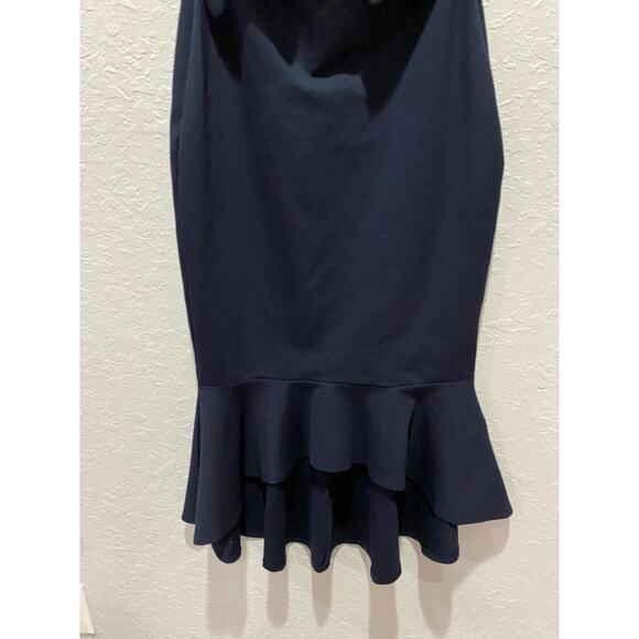 VICI Libby Stapless Cutout Ruffle Midi Dress Size L Dark Blue Glam Occasion - Picture 4 of 7